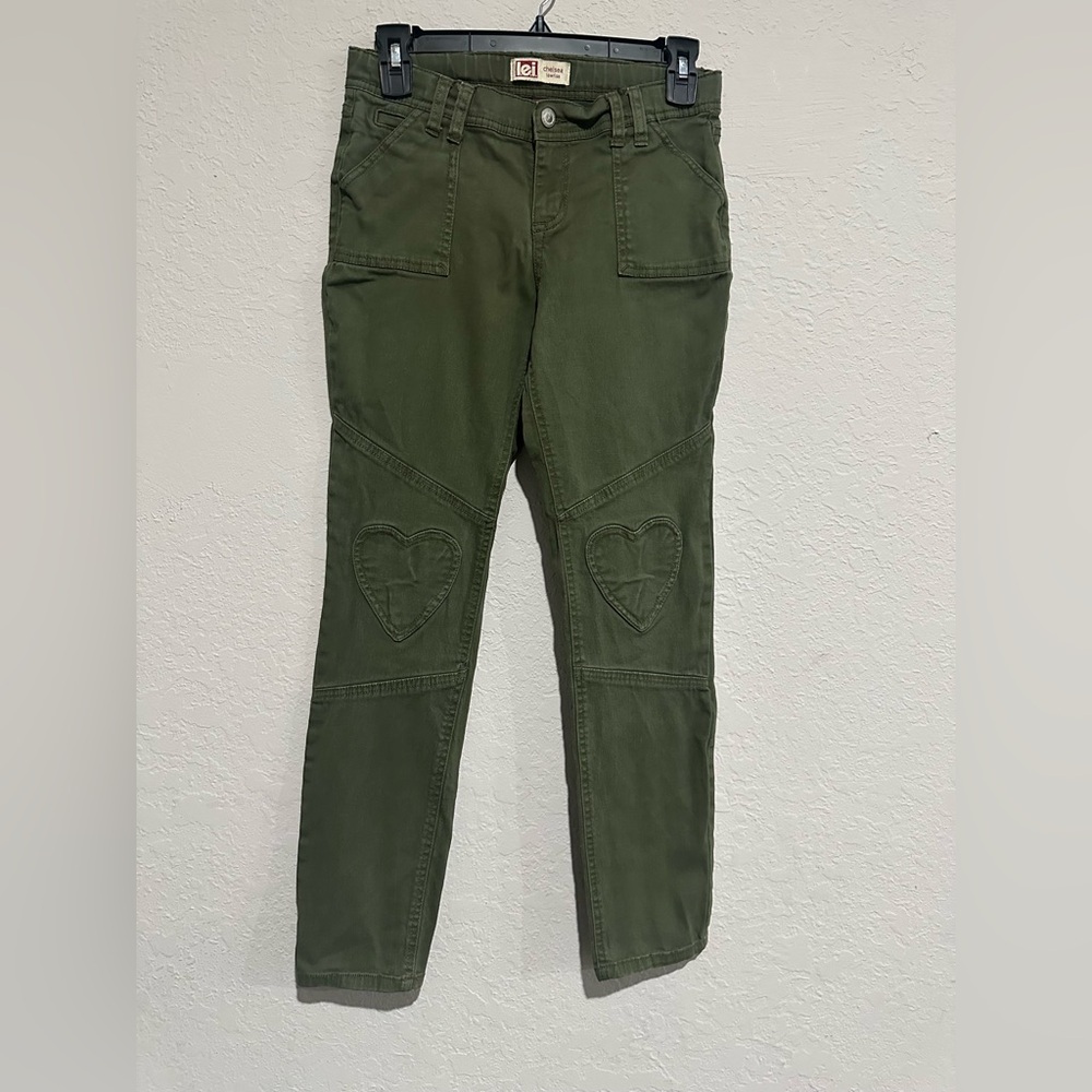 LEI Olive Green Chelsea Trousers
